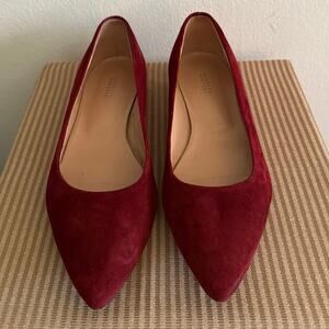 Barney’s New York Maroon Pointed Toe Flats
